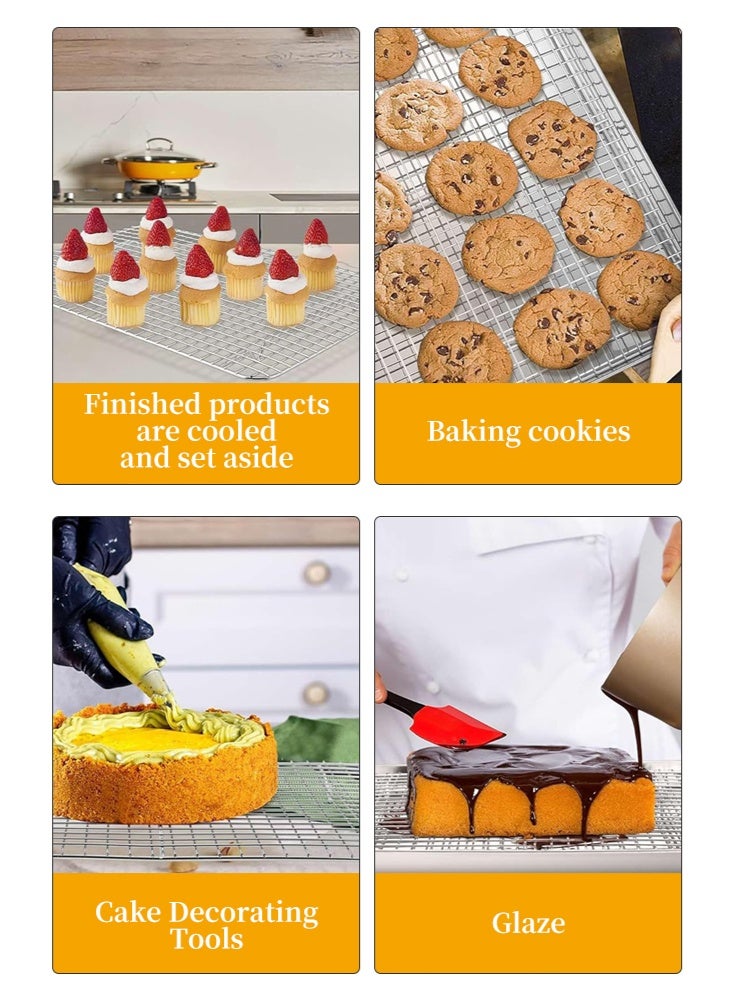 Solerconm Baking Sheet and Cooling Rack Set, 6 Pieces Stainless Steel Bakeware Set with 3 Baking Trays and 3 Racks, Heavy Duty Non Toxic Oven Pan Set for Cookies, Roasting and Cooling - Image 4